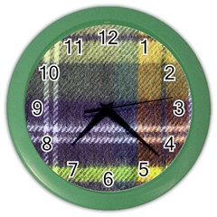 Yellow Plaid Flannel Color Wall Clock by snowwhitegirl