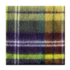 Yellow Plaid Flannel Face Towel