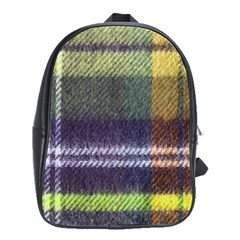 Yellow Plaid Flannel School Bag (large)