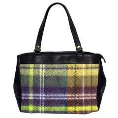 Yellow Plaid Flannel Oversize Office Handbag (2 Sides) by snowwhitegirl