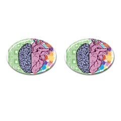 Brain Heart Balance Emotion Cufflinks (oval)