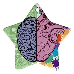 Brain Heart Balance Emotion Star Ornament (two Sides)