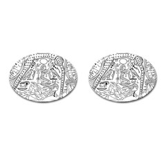 Egyptian Hieroglyphics History Seb Cufflinks (Oval)