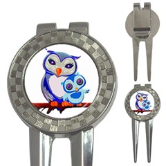 Owl Mother Owl Baby Owl Nature 3-in-1 Golf Divots