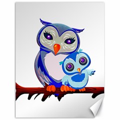 Owl Mother Owl Baby Owl Nature Canvas 18  X 24 