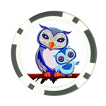 Owl Mother Owl Baby Owl Nature Poker Chip Card Guard Front