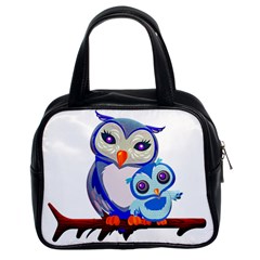 Owl Mother Owl Baby Owl Nature Classic Handbag (two Sides) by Sudhe