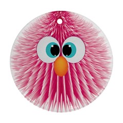 Bird Fluffy Animal Cute Feather Pink Ornament (round)