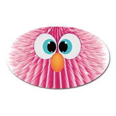 Bird Fluffy Animal Cute Feather Pink Oval Magnet