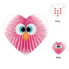 Bird Fluffy Animal Cute Feather Pink Playing Cards Single Design (heart)