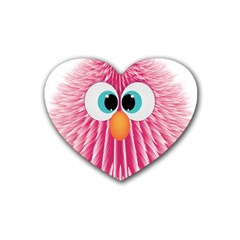 Bird Fluffy Animal Cute Feather Pink Heart Coaster (4 Pack)  by Sudhe