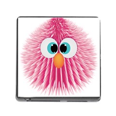 Bird Fluffy Animal Cute Feather Pink Memory Card Reader (square 5 Slot)
