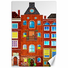 Town Buildings Old Brick Building Canvas 20  X 30  by Sudhe