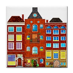 Town Buildings Old Brick Building Face Towel by Sudhe