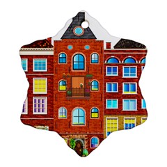 Town Buildings Old Brick Building Ornament (snowflake) by Sudhe