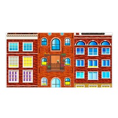 Town Buildings Old Brick Building Satin Shawl