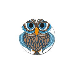 Owl Drawing Art Vintage Clothing Blue Feather Golf Ball Marker (4 Pack)