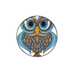 Owl Drawing Art Vintage Clothing Blue Feather Hat Clip Ball Marker (10 Pack)