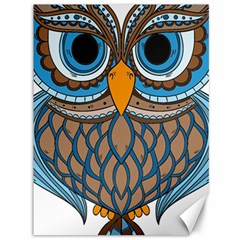 Owl Drawing Art Vintage Clothing Blue Feather Canvas 36  X 48 