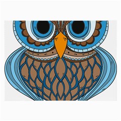 Owl Drawing Art Vintage Clothing Blue Feather Large Glasses Cloth by Sudhe