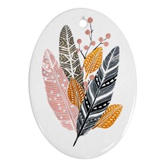 Feather Feathers Oval Ornament (two Sides)