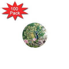 Peafowl Peacock Feather Beautiful 1  Mini Magnets (100 Pack) 