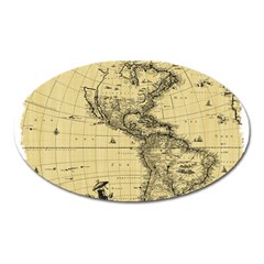 Map Vintage Old Ancient Antique Oval Magnet