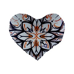 White Black And Orange Illustration Standard 16  Premium Flano Heart Shape Cushions by Wegoenart