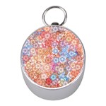 Art Beautiful Flowers Flames Generative Art Mini Silver Compasses Front