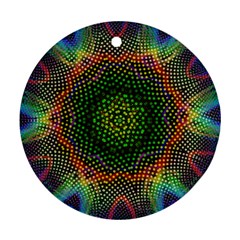 Kaleidoscope Art Unique Design Round Ornament (two Sides) by Wegoenart