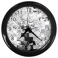 Broken Tree Generative Art Justifyyourlove Wall Clock (black) by Wegoenart