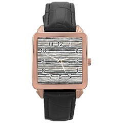 Striped Grunge Print Design Rose Gold Leather Watch  by dflcprintsclothing