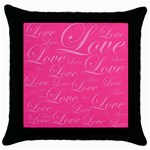 Pinklove Throw Pillow Case (Black) Front