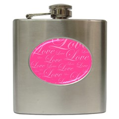 Pinklove Hip Flask (6 Oz) by designsbyamerianna