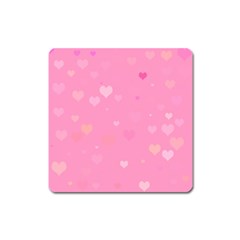 Pinkhearts Square Magnet