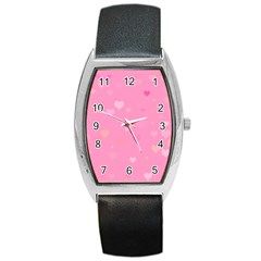 Pinkhearts Barrel Style Metal Watch by designsbyamerianna