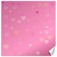 Pinkhearts Canvas 12  X 12  by designsbyamerianna