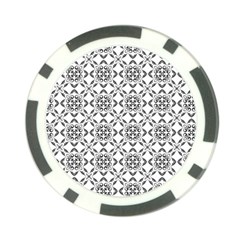 Black And White Patterned Backgroun Poker Chip Card Guard by designsbyamerianna