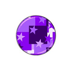 Purple Stars Pattern Shape Hat Clip Ball Marker (4 Pack)