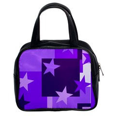 Purple Stars Pattern Shape Classic Handbag (two Sides) by Alisyart