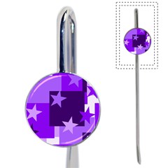 Purple Stars Pattern Shape Book Mark