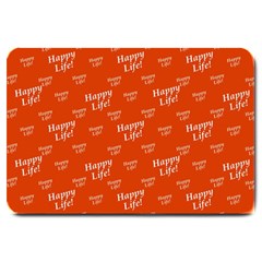 Motivational Happy Life Words Pattern Large Doormat  by dflcprintsclothing