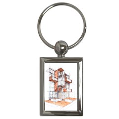 Rag Flats Onion Flats Llc Architecture Drawing Graffiti Architecture Key Chain (Rectangle)