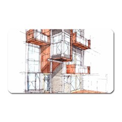 Rag Flats Onion Flats Llc Architecture Drawing Graffiti Architecture Magnet (Rectangular)