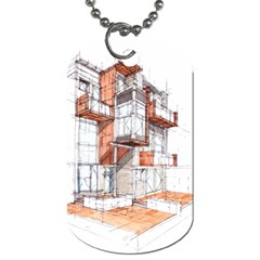 Rag Flats Onion Flats Llc Architecture Drawing Graffiti Architecture Dog Tag (Two Sides)