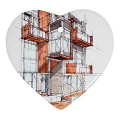 Rag Flats Onion Flats Llc Architecture Drawing Graffiti Architecture Heart Ornament (Two Sides)