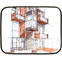 Rag Flats Onion Flats Llc Architecture Drawing Graffiti Architecture Fleece Blanket (Mini)