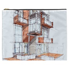 Rag Flats Onion Flats Llc Architecture Drawing Graffiti Architecture Cosmetic Bag (XXXL)