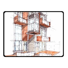 Rag Flats Onion Flats Llc Architecture Drawing Graffiti Architecture Double Sided Fleece Blanket (Small) 