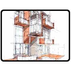 Rag Flats Onion Flats Llc Architecture Drawing Graffiti Architecture Double Sided Fleece Blanket (Large) 